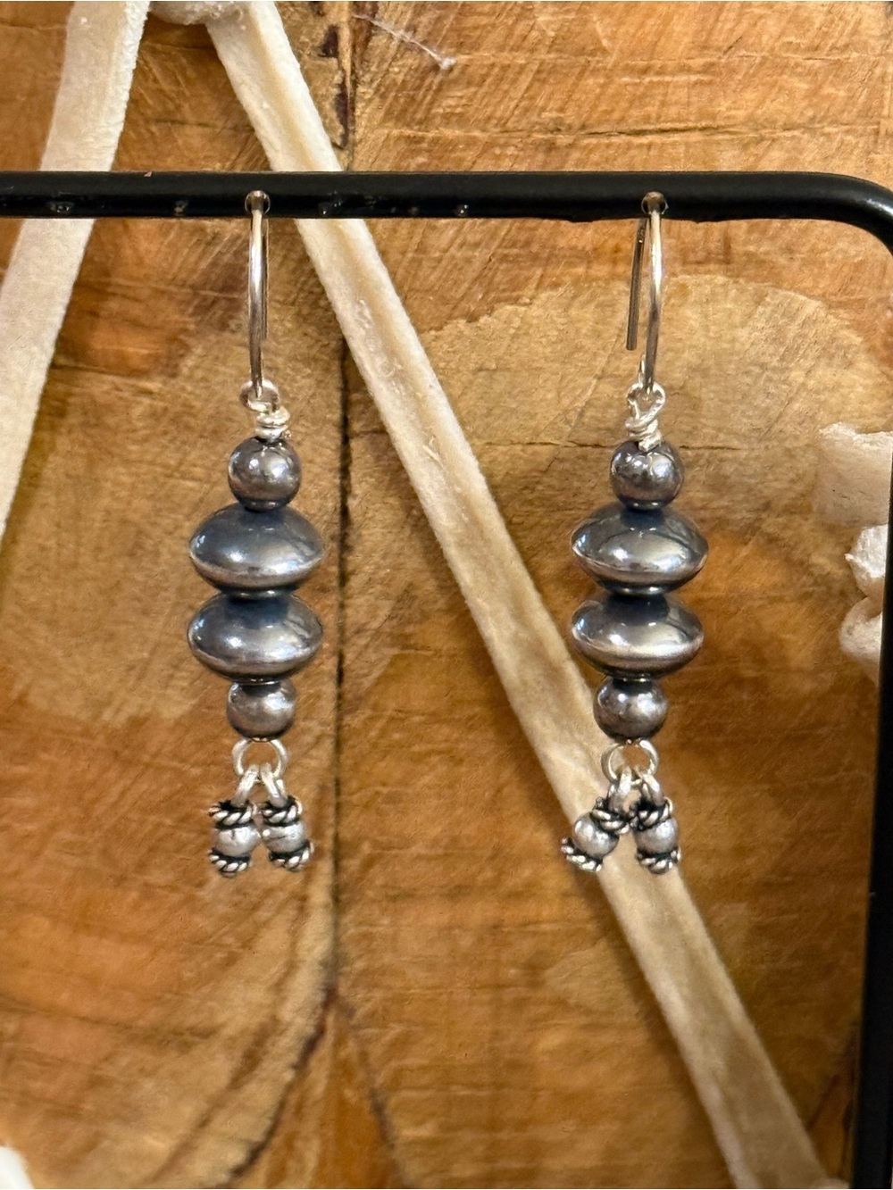 Handmade Sterling Silver Navajo Pearl Earrings